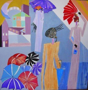 Gloria Baldazzi - Una insolita primavera - tecnica mista su tavola - 2013 - 100x100