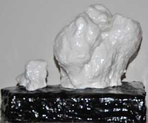 Gloria Baldazzi - Scultura in gesso e smalti su base di travertino - Boxeurs - 2011