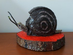 Gloria Baldazzi - Scultura polimasterica su sezione di conifera - Peppa Lattuga - 2013