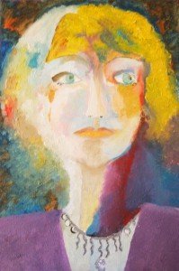 Gloria Baldazzi - Autoritratto - olio sui cartone telato - 2013 - 20x30