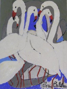 Gloria Baldazzi - "Bianco piumaggio" - tecnica mista su tela - febbraio 2011 - 50x70
