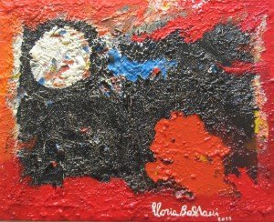 Gloria Baldazzi - Caos - gennaio 2011 - tecnica mista su tela - 50x40