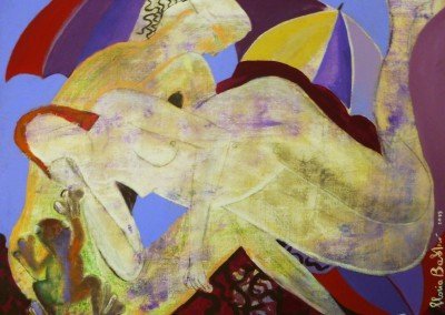 Composizione di nudi con rana