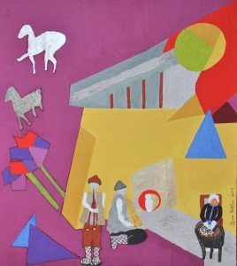 Gloria Baldazzi - E venne il giorno - polmaterico su tela-75x85-2013