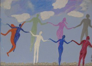 Gloria Baldazzi - "Incontri" - tecnica olio ed acrilico su tela - 70x50 - febbraio 2012