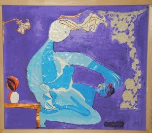 Gloria Baldazzi - La ragazza dai capelli d'oro - tecnica mista su tela - 2011 - mt 1,01x0,89