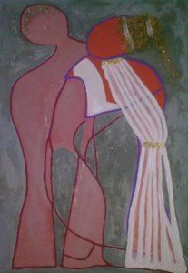 Gloria Baldazzi - "Le nozze di Zeus ed Elettra - tecnica mista su tela - 2013 - 55x80