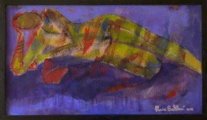 Gloria Baldazzi - Tranquillo respiro-acrilico su tela estemporanea in studio-2013-68x38