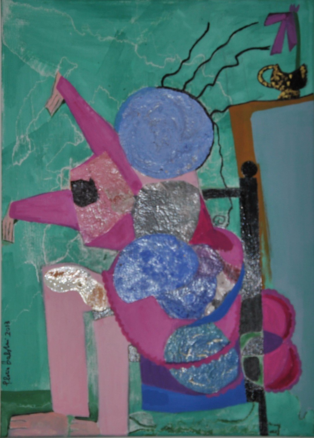 Gloria Baldazzi - Trielina - tecnica polimaterica su tela - 2013 - 50x70