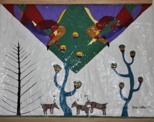 Gloria Baldazzi - Un bosco fantastico - tecnica mista su tela con smalto, acrilici e resina - 2011 - 110x88