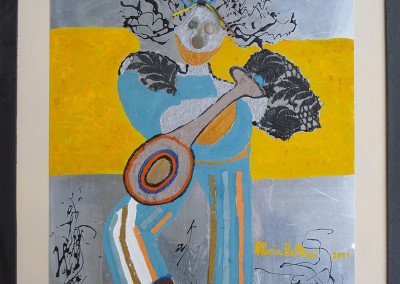Clown con mandolino