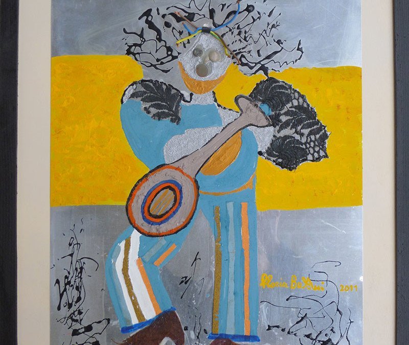 Clown con mandolino